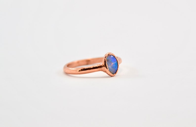 Opal Ring Size 5 1/4 Opal Raw Stone Minimal Ring October Birthstone Ring Birthstone Jewelry Dainty Ring Minimal Ring October image 3