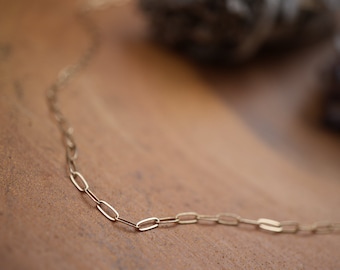 Zierliche 14K Gold Filled Paperclip Halskette