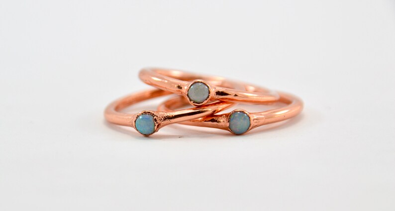 Minimal Ring Dainty Opal Ring| Opal Raw Stone October Birthstone Jewelry October Birthstone Ring Opal Stacking Ring Opal Ring