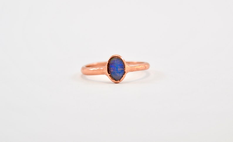 Opal Ring Size 5 1/4 Opal Raw Stone Minimal Ring October Birthstone Ring Birthstone Jewelry Dainty Ring Minimal Ring October image 2