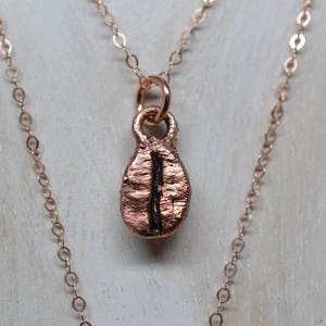 Copper Coffee Bean Necklace | Coffee Lover | Necklace| Coffee Lover | Coffee Bean Necklace| Coffee | Real CoffeeBean Jewelry | Electroformed