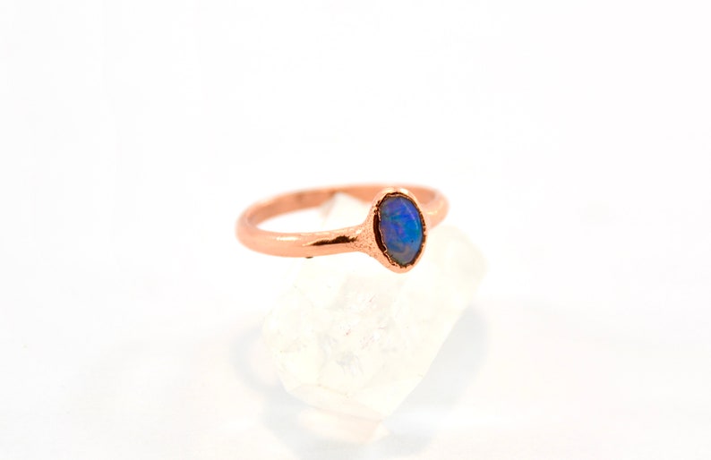 Opal Ring Size 5 1/4 Opal Raw Stone Minimal Ring October Birthstone Ring Birthstone Jewelry Dainty Ring Minimal Ring October image 5