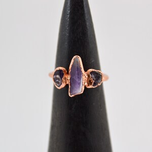 Amethyst Multi-stone Ring Amethyst Ring Stacking Ring February Birthstone Aquarius Copper Crystal Ring Amethyst image 5