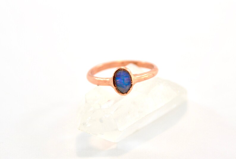 Opal Ring Size 5 1/4 Opal Raw Stone Minimal Ring October Birthstone Ring Birthstone Jewelry Dainty Ring Minimal Ring October image 1