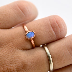 Opal Ring Size 5 1/4 Opal Raw Stone Minimal Ring October Birthstone Ring Birthstone Jewelry Dainty Ring Minimal Ring October image 7