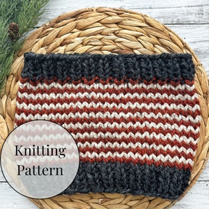 KNITTING PATTERN - The Cooper Cowl - Beginner Knitting Pattern - Knit Cowl Pattern - Knit Pattern - Ellikin Knits