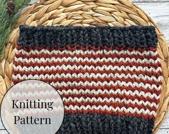 KNITTING PATTERN - The Cooper Cowl - Beginner Knitting Pattern - Knit Cowl Pattern - Knit Pattern - Ellikin Knits