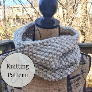 KNITTING PATTERN - Seed Stitch Cowl Pattern - Knit Cowl Pattern - Ellikin Knits