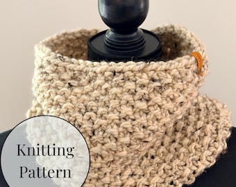 Seed Stitch Cowl Knitting Pattern - Beginner Friendly (PDF Pattern)