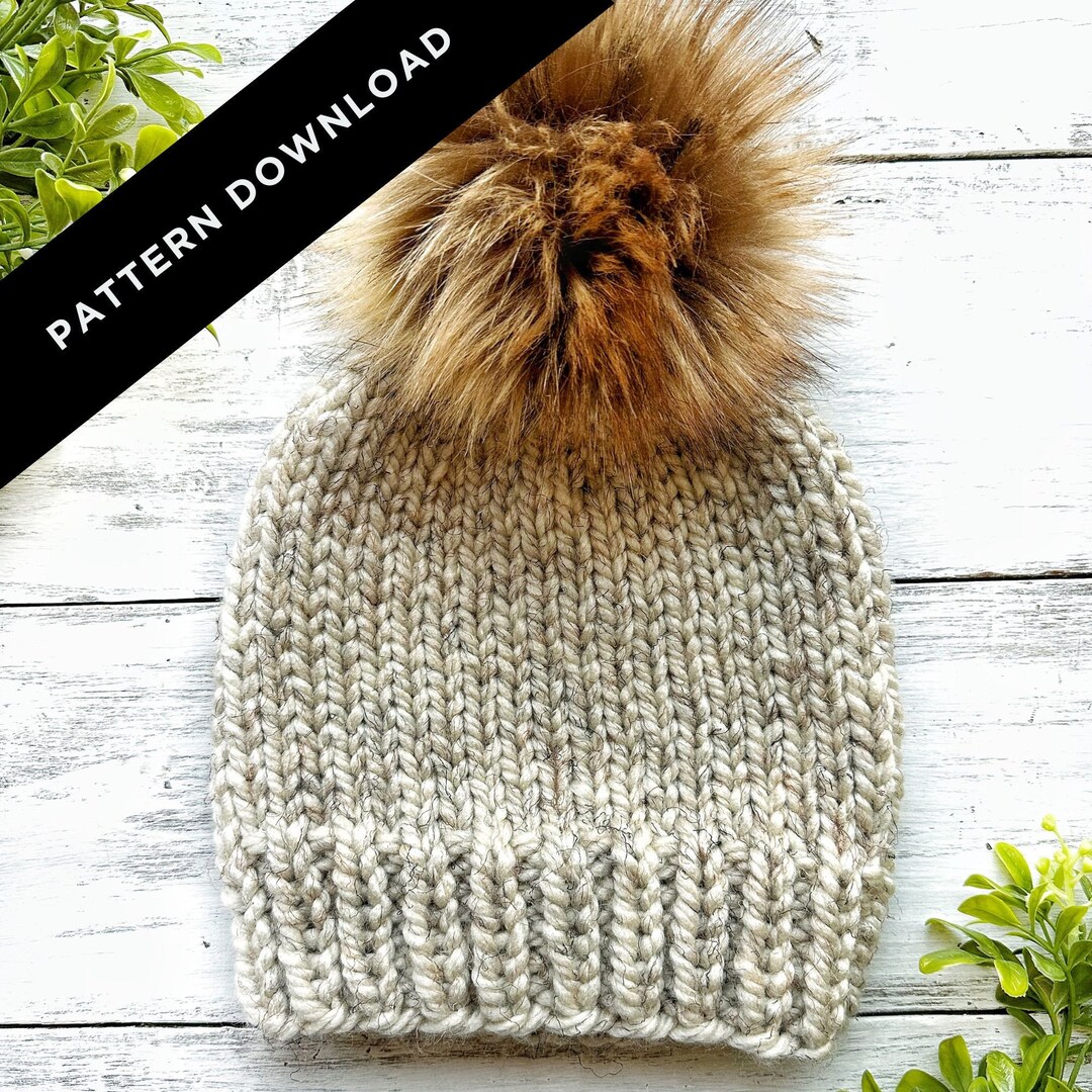 PATTERN Chunky Knit Beanie Pattern Knit Pattern Knit Beanie Pattern Etsy