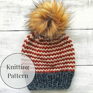 KNITTING PATTERN - The Cooper Beanie - Beginner Knitting Pattern - Ellikin Knits - Knitting Pattern - Beanie Pattern - Knit Beanie Pattern