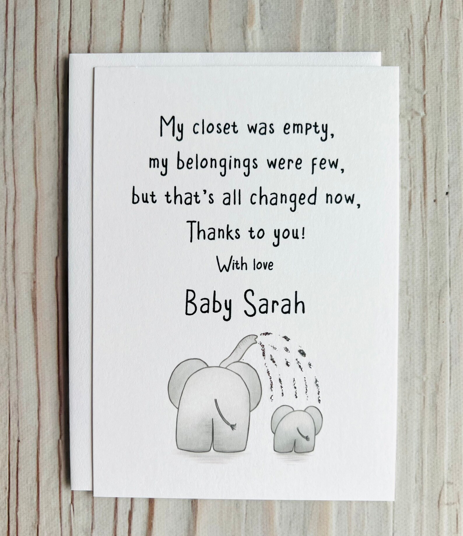 Elephant Prewritten Baby Shower Thank You Note Cards Etsy