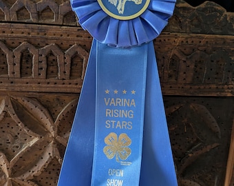 4H Varina Rising Stars Open Show Blue Rosette Award Ribbon