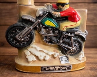 Ezra Brooks Racing Motorcycle Decanter