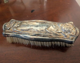 Antique Silver Initials "LFM" Boot Brush