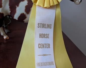 Stirling Horse Center Inc. Equine Yellow Rosette Award Ribbon