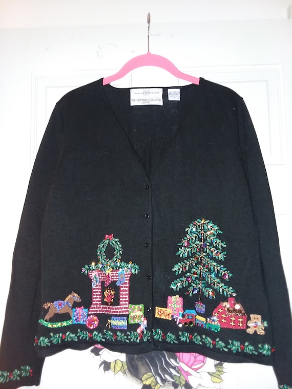 Ugly Christmas Button Up Sweater - Size Small