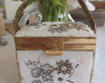 Hand Beaded Square Box Purse