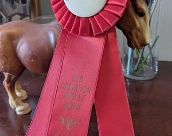 Second Place Old Dominion Horse Show Red Rosette Award Ribbon