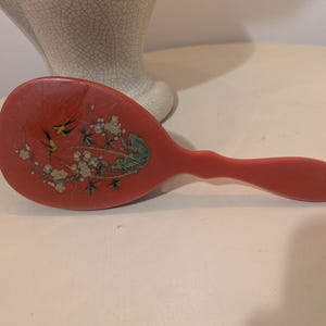 Antique Birds & Floral Design Hair Brush