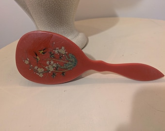Antique Birds & Floral Design Hair Brush