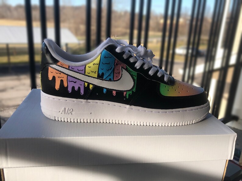 rainbow drip custom nike air force 1