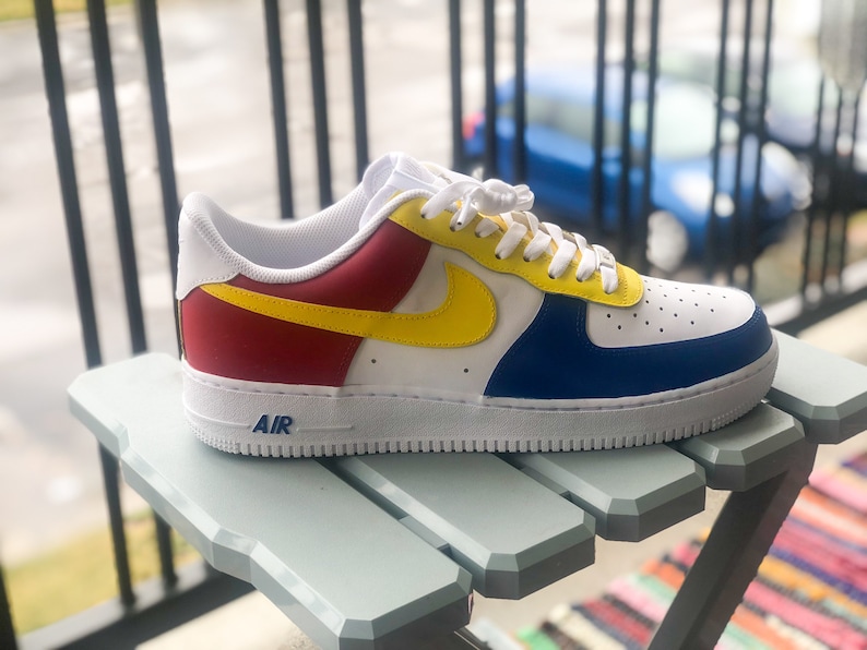 nike air force 1 red blue yellow