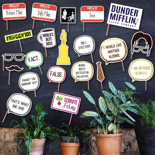 The Office Photo Booth Printable Party Props Instant Etsy