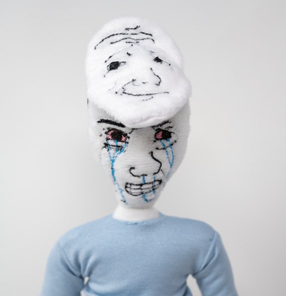 Crying Wojak With a Smiling Face Mask Plush Doll/toy Etsy Australia