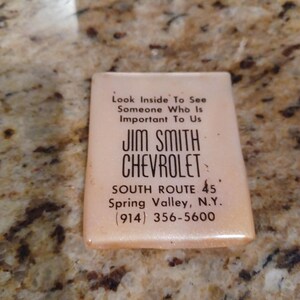 Vintage Jim Smith Chevrolet advertising pocket vanity mirror