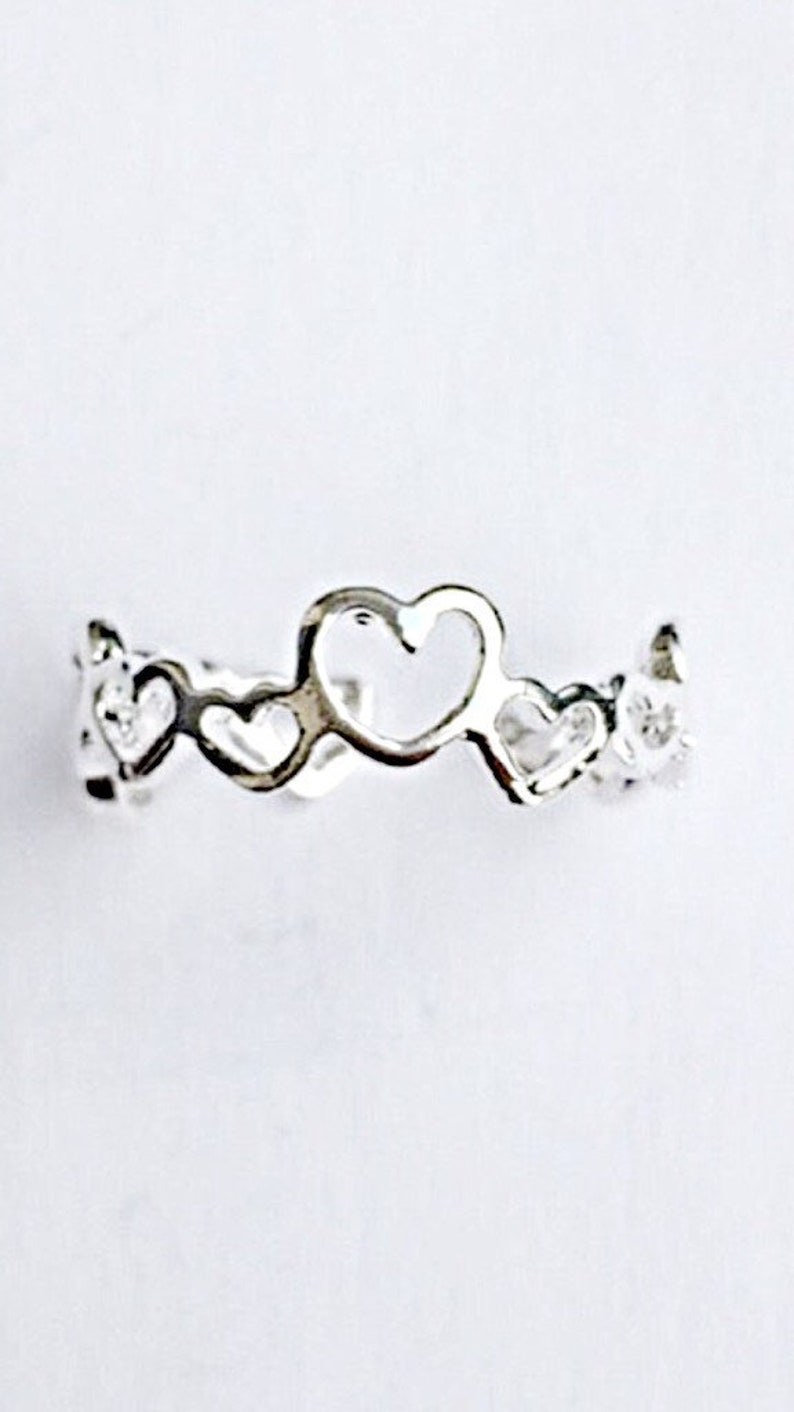 Sterling Silver Hearts Toe Ring