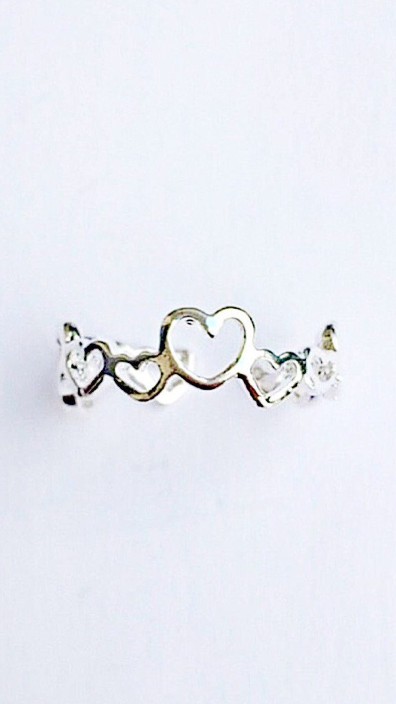 Sterling Silver Hearts Toe Ring