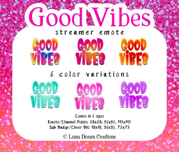 Gute Vibes Twitch Discord Streamer Emote Cheer Bit Sub Etsy