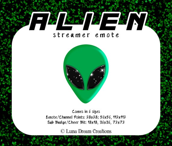 Alien Twitch Discord Streamer Emote Cheer Bit Sub Badge Etsy