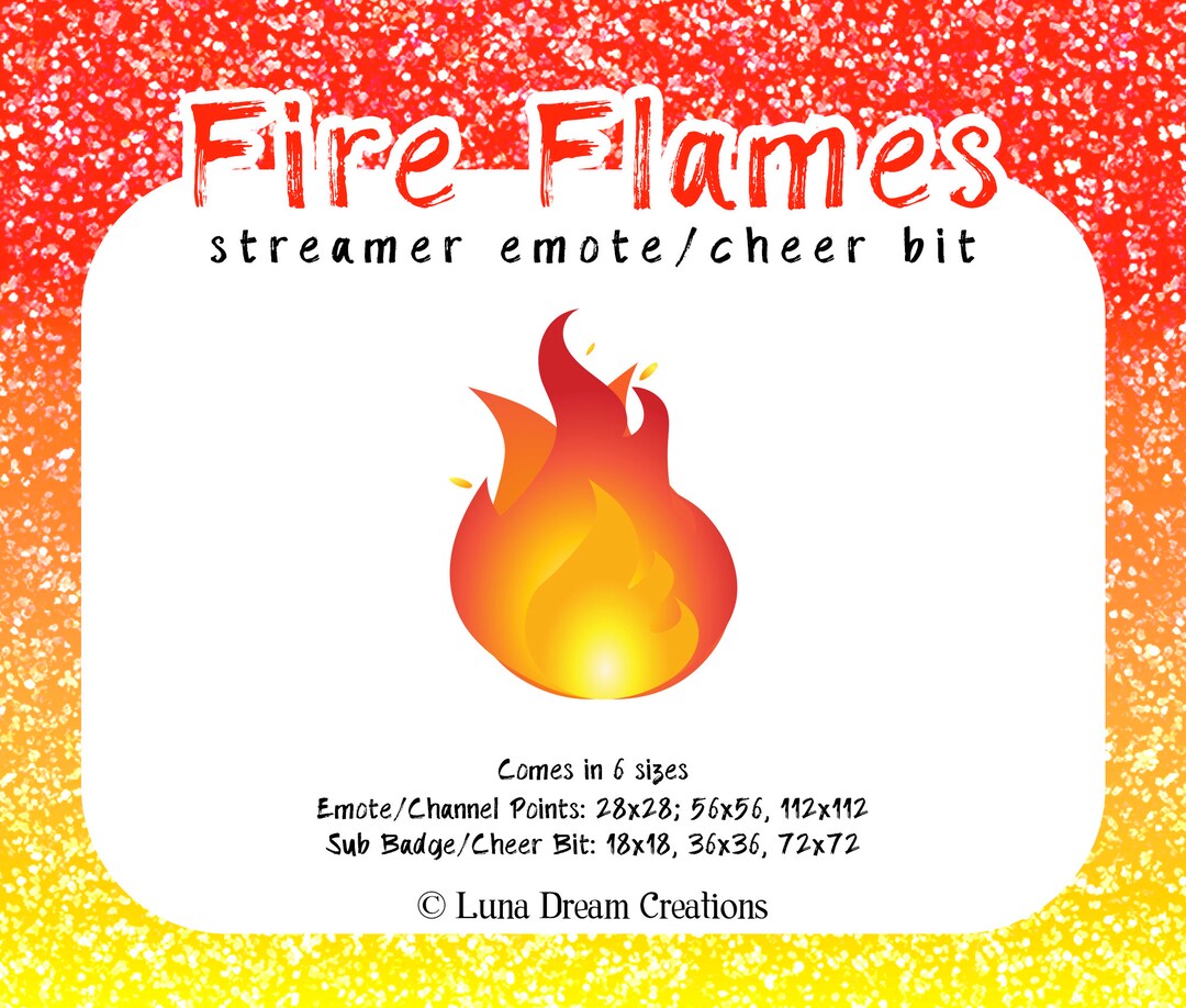 Fire Burning Flames Twitch/discord Streamer Emote Cheer Bit Etsy