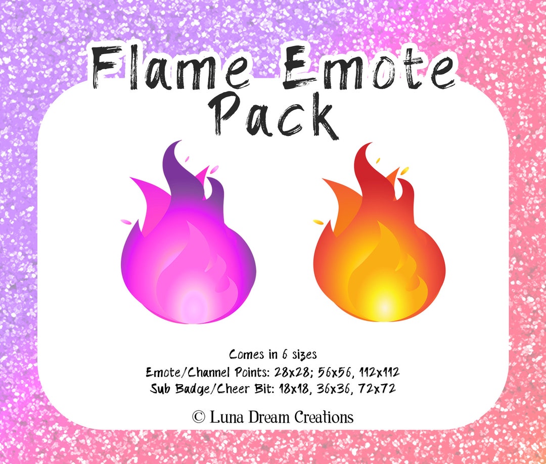 Burning Flame Twitch/discord Streamer Emote Pack Cheer Bit Etsy