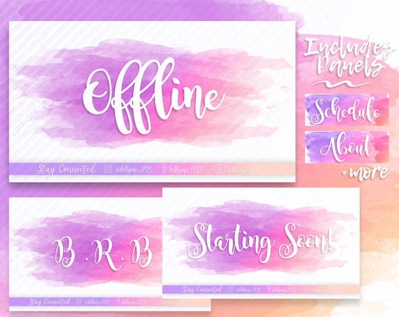 Pink Purple Girl Gamer Twitch Mixer Streamer Screen Package Etsy