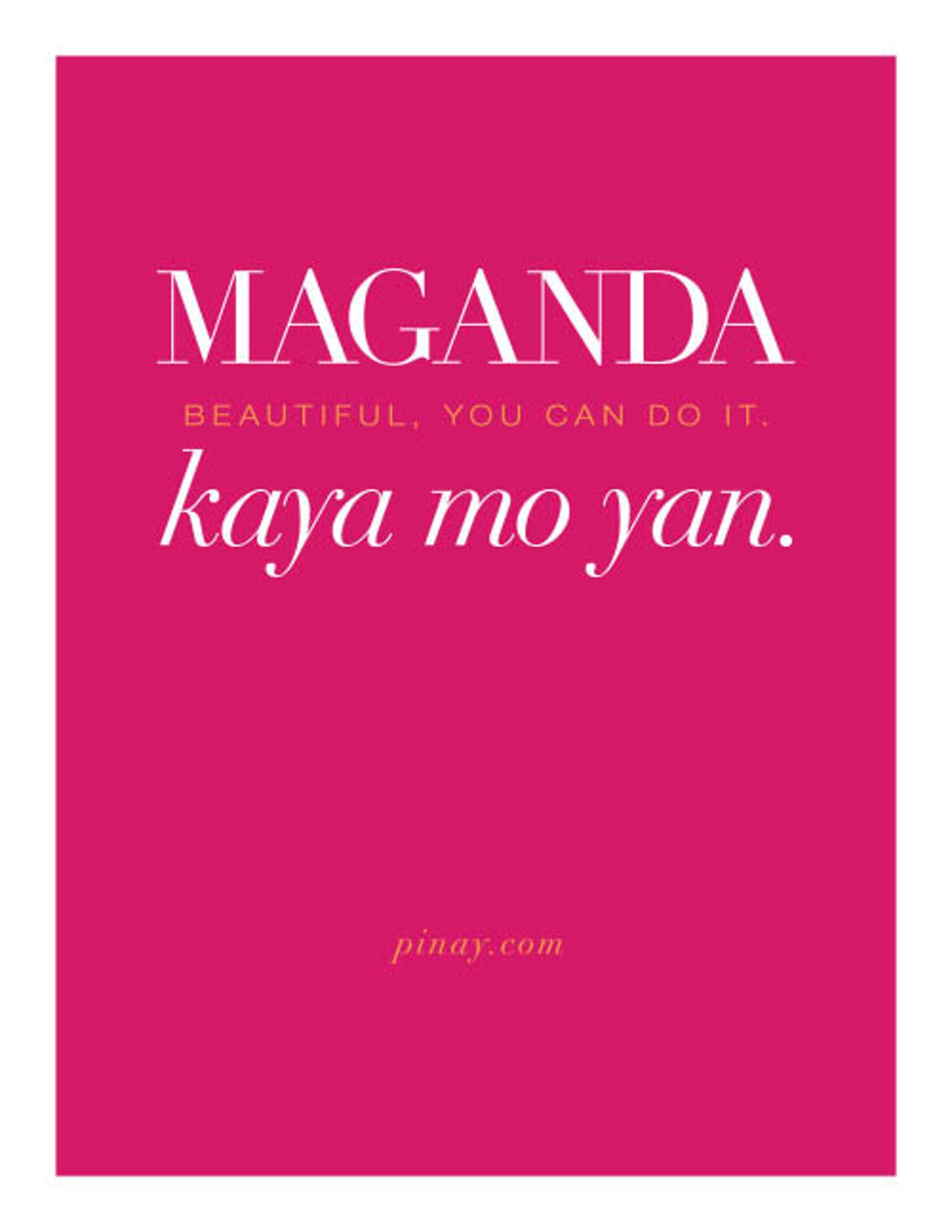 Maganda Kaya Mo Yan beautiful You Can Do It. Version 7hot Etsy