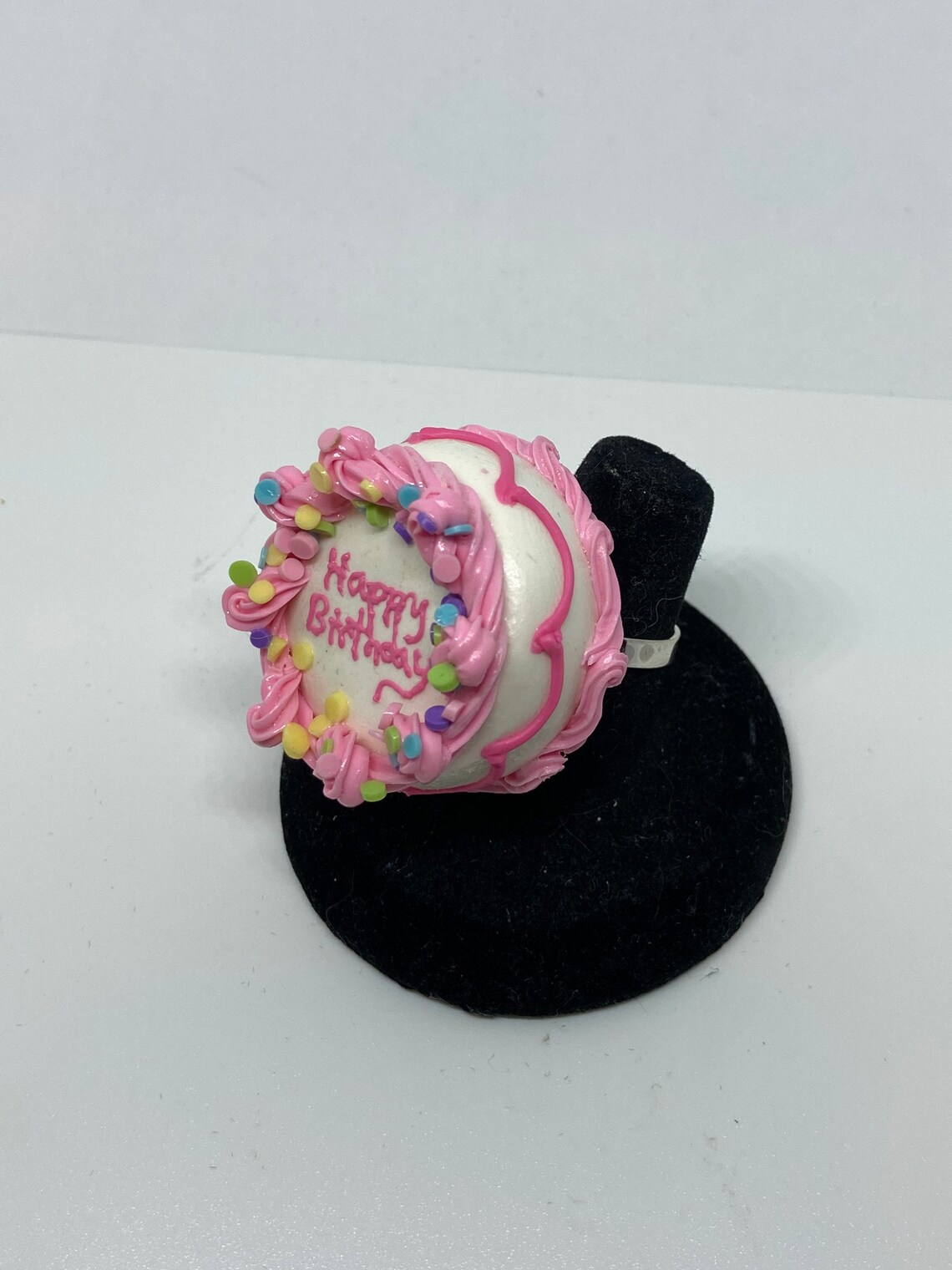 Happy Birthday Cake Ring Etsy