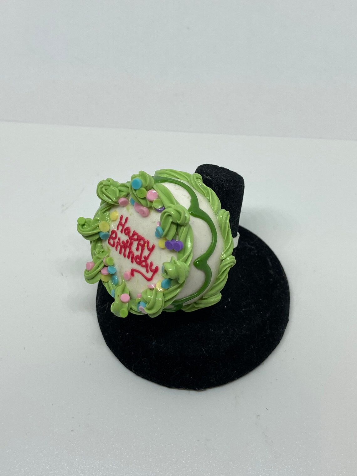 Happy Birthday Cake Ring Etsy