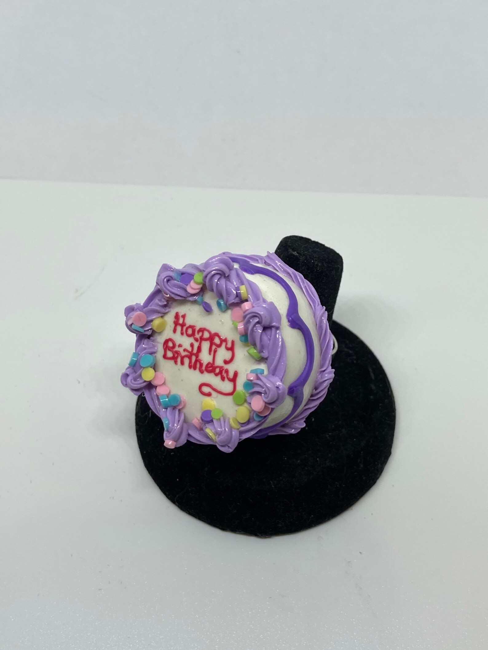 Happy Birthday Cake Ring Etsy