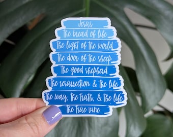 Bible Verse Sticker, Jesus I Am Statements, Christian Faith