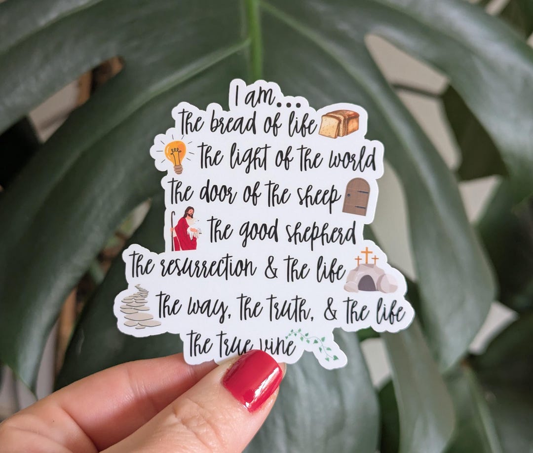 Christian Faith Sticker, I Am Statements of Jesus, Book of John, Bible ...
