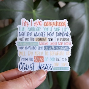 Bible Verse Sticker, Romans 8:38-39, Nothing Can Separate Us From the Love of God