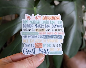 Bible Verse Sticker, Romans 8:38-39, Nothing Can Separate Us From the Love of God