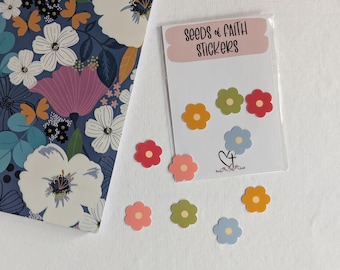 Mini pegatinas de flores de margarita de colores, juego de 10, 1/2"