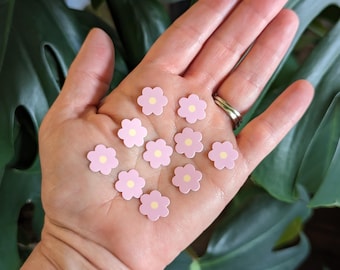 Mini Flower Stickers, Pink Daisies, Set of 10, 1/2"