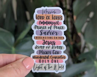 Christian Faith Sticker, Names of Jesus