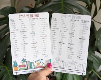 Bible Reading Tracker Sticker, Books of the Bible Checklist