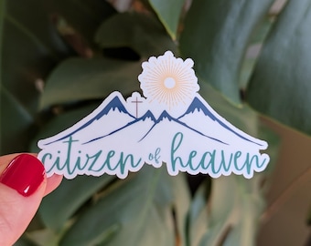 Christian Faith Sticker, Citizen of Heaven, Philippians 3:20 Bible Verse